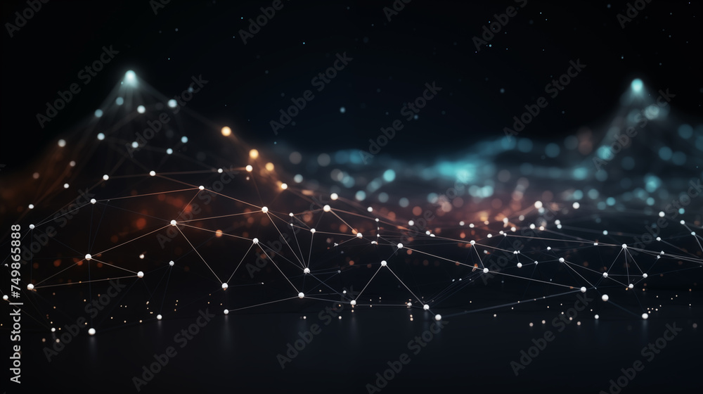 Poster ai processor chip circuit board blue tech background template for web banner poster with copyspace f