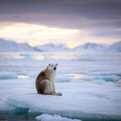 A remote arctic wilderness with icy landscapes and polar wildlife