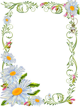 Flower Border, Flowers Border, Flower Frame, Flowers Flame,Watercolor Floral Flower Border Frame 