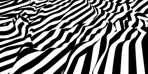 Abstract background parallel lines on noise surface in perspective. Illusion lines concept. Vector illustration.