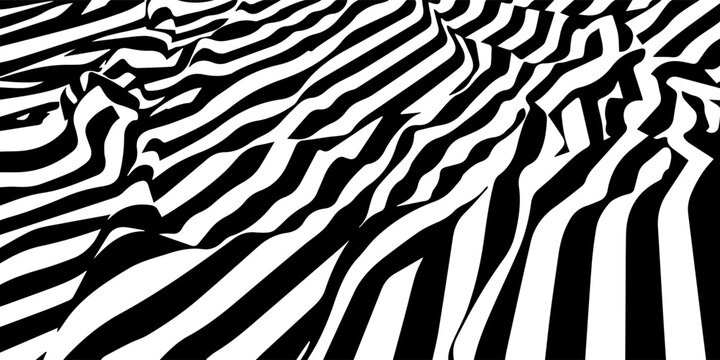 Abstract background parallel lines on noise surface in perspective. Illusion lines concept. Vector illustration.