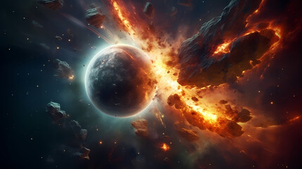 A major collision of planets, an epic cosmic event