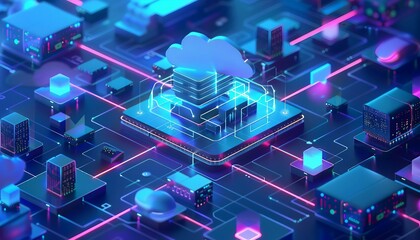 Hybrid IT Infrastructure Management, hybrid IT infrastructure management within a data center concept with an image featuring unified management platforms for hybrid cloud environments, AI - obrazy, fototapety, plakaty
