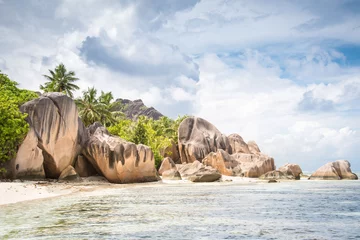 Store enrouleur Anse Source D'Agent, île de La Digue, Seychelles Anse source d'argent plage île de La Digue Seychelles