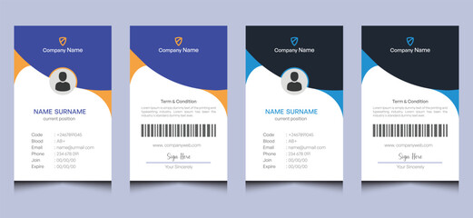 Simple elegant unique creative modern corporate professional company identity clean employee abstract office identification business id card template design. 
