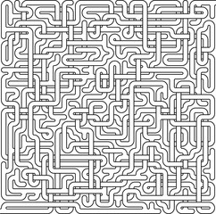 Vector maze isolated on white background. Education logic game labyrinth for kids. With the solution. - 749871837