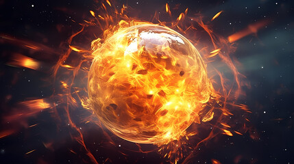 Obraz premium A major collision of planets, an epic cosmic event