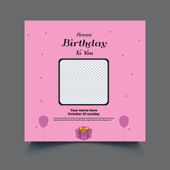 Birthday social media post template