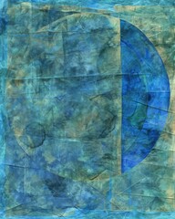 Abstract Blue Texture Background with Geometric Overlays and Fading Colors
