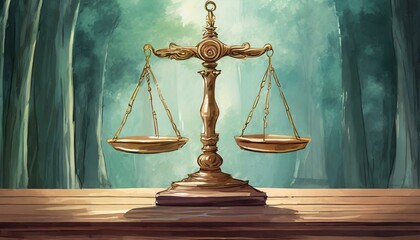 A balance scale, justice symbol,  law and order, rules - obrazy, fototapety, plakaty