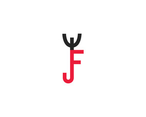 initial letter WF or FW logo design template