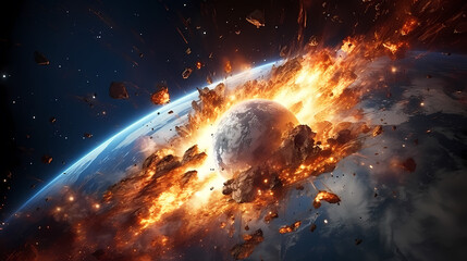 A major collision of planets, an epic cosmic event