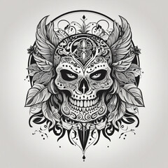 tattoo design Flat black and whtie geometric logo no color icon set