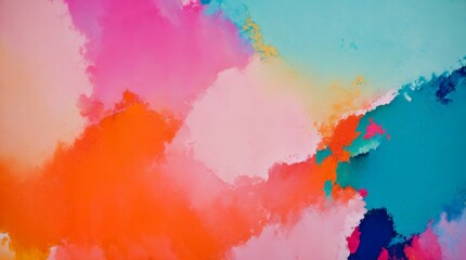 Textured composition of vibrant abstract paint with colorful swaths