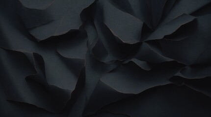 Textured surface on black paper with creases and orange details 