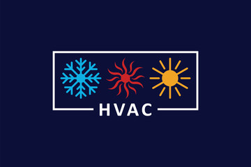 HVAC icon set, heating and cooling set icon