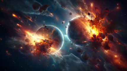 Fototapeta premium Supernova explosion, science, education, space exploration