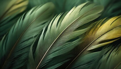 beautiful abstract green feathers on dark background soft yellow feather texture on green green background feather background green banners