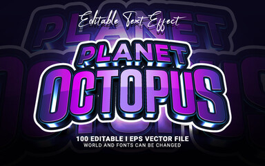 planet octopus 3d style gaming text effect © No9