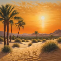 sunset in the desert