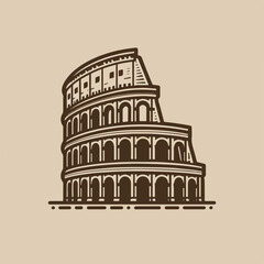Coliseum vector illustration isolated icon logo sticker