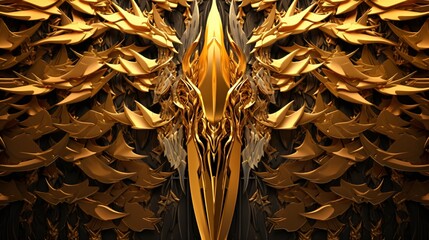 Abstract background with scale texture. Blades of metal enhance allure.