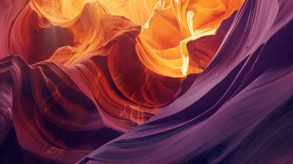 Wandcirkels tuinposter Radiance in Antelope Canyon: A Display of Light and Shadows in the Southwest's Majestic Geology © Farnaces