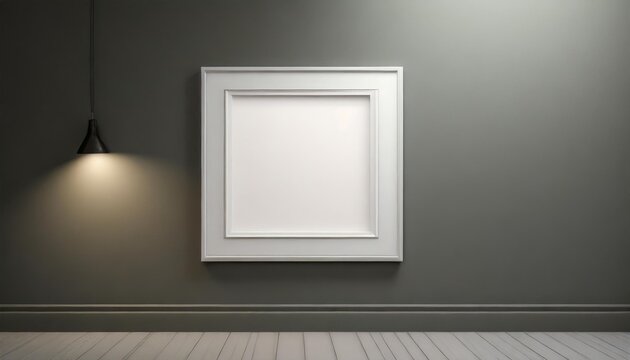 white frame on wall with copy space