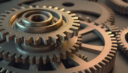 close up of gears system