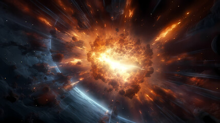 Supernova explosion, space background