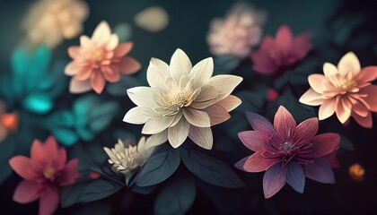 various color flower background wall