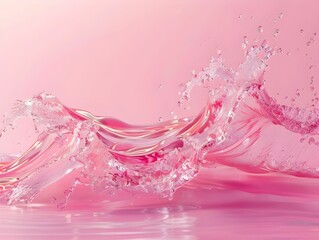 Vivid Pink Liquid Splash on Glossy Surface Ai generated
