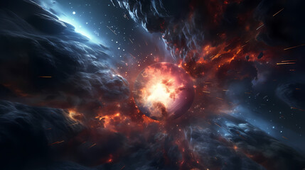 Obraz na płótnie Canvas Supernova explosion, space background