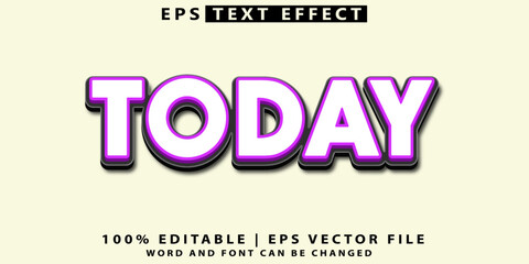 Vector Today Minimalist Text Effect 3D