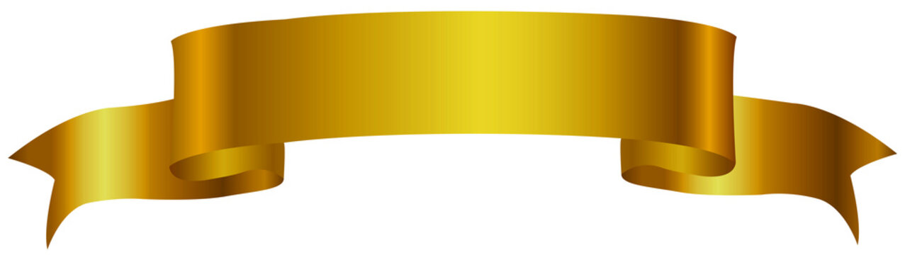 Golden ribbon banner vector template design