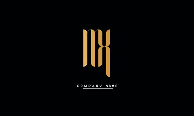 MX, XM, M, X Abstract Letters Logo Monogram