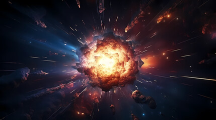 Supernova explosion, space background