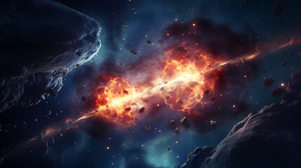 Obraz premium Supernova explosion, space background
