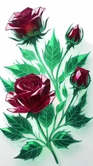 Zelfklevend Fotobehang illustration of rose, pattern with roses © CreativeVirginia