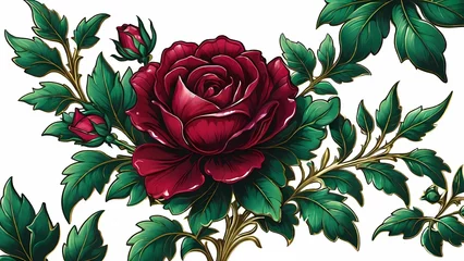  illustration of rose, pattern with roses © CreativeVirginia