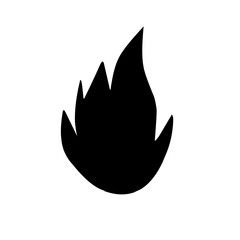 black and white of set fire icon