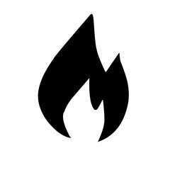 black and white of set fire icon