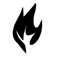 black and white of set fire icon