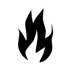 black and white of set fire icon
