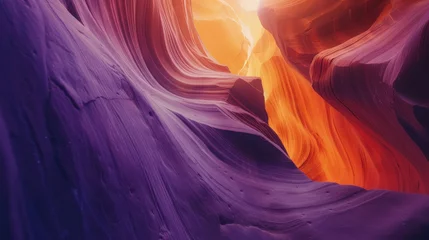 Zelfklevend Fotobehang Interplay of Light and Geology in Antelope Canyon: A Visual Journey Through Arizona's Rock Formations © Farnaces