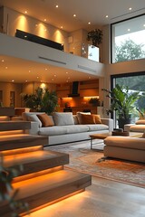 Interior of a luxurious and modern house, very comfortable