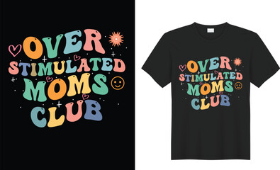 Fototapeta premium Mother's day motivational quote T-shirt Design. Hand drawn vintage illustration with hand-lettering. Vector art. Ready for t-shirt, poster, Cards, Sticker, textile, blouse, black background.