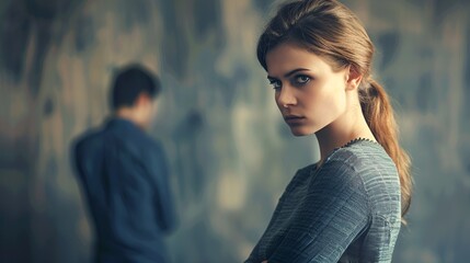 A portrait of an unhappy couple after an argument.