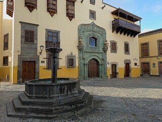 Christopher Columbus home facade located in Las Palmas de Gran Canaria, nowadays converted into a museum