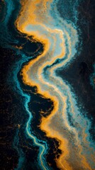Fototapeta premium Stylish dark background with captivating gold, white, and teal abstract design 